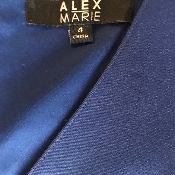 Classic Peplum Electric Blue Alexa Marie Dress - Picture 3 of 3